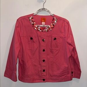 HEARTS OF PALM Pink Embellished Women's Jacket